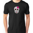 Cute Pink Day of the Dead Sugar Skull Owl Unisex T-Shirt