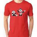 White Stripe Pandas Unisex T-Shirt
