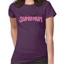 Super(tired)Mum in Pink and White Women's T-Shirt