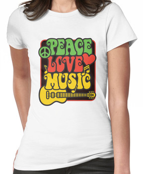 Rasta Peace, Love, Music Women's T-Shirt
