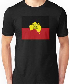 No Room for Racism - Aboriginal Flag (zoomed out) Unisex T-Shirt