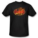 Batman Flames Logo Adult Black T-Shirt from Warner Bros.