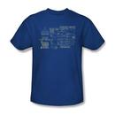 Batman 75Th Anniversary Batmobile Blueprints Adult Royal Blue T-Shirt from Warner Bros.