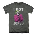 Batman 1966 Joker Got Jokes Adult Premium Platinum Heather T-Shirt from Warner Bros.