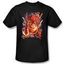 The Flash New 52 Lightning Bolts Adult Black T-Shirt from Warner Bros.