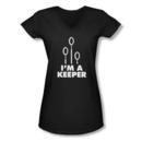 I'm A Keeper Juniors  Black V-Neck T-Shirt from Warner Bros.