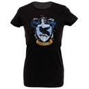 Ravenclaw Color Crest Juniors Black T-Shirt from Warner Bros.