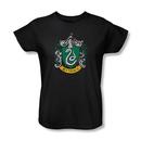 Slytherin Color Crest Women's Relaxed Fit Black T-Shirt from Warner Bros.