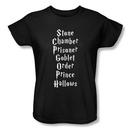 Harry Potter Film Titles Women's Relaxed Fit Black T-Shirt from Warner Bros.