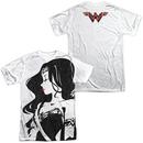 Justice League Movie Wonder Woman Sketch Adult Sublimated T-Shirt from Warner Bros.