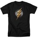 Justice League Movie The Flash Logo Adult Black T-Shirt from Warner Bros.
