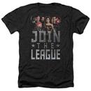 Justice League Movie Join The League Adult Black Heather T-Shirt from Warner Bros.
