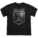 Justice League Movie Shield Logo Youth Black T-Shirt from Warner Bros.