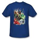 Justice League New 52 Group In Flight Adult Royal Blue T-Shirt from Warner Bros.