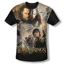 Lord Of The Rings King Poster Adult Black Back Sublimation Print T-Shirt from Warner Bros.