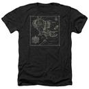 The Lord Of The Rings Map Of Middle-Earth Adult Black Heather T-Shirt from Warner Bros.