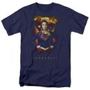 Supergirl Tv Series Standing Symbol Adult Navy T-Shirt from Warner Bros.