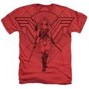 Wonder Woman Movie Battle Ready Adult Heather Sublimated T-Shirt from Warner Bros.