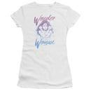 Wonder Woman Movie Retro Stance Juniors White T-Shirt from Warner Bros.
