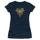 Wonder Woman Movie Sword & Emblem Juniors Navy T-Shirt from Warner Bros.