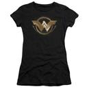 Wonder Woman Movie Lasso Logo Juniors Black T-Shirt from Warner Bros.