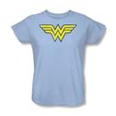 Wonder Woman Logo Women's Light Blue Relaxed Fit T-Shirt from Warner Bros.