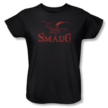 The Hobbit:  The Desolation Of Smaug Dragon Women's Relaxed Fit Black T-Shirt from Warner Bros.