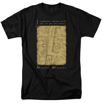Marauder's Map Interior Words Adult Black T-Shirt from Warner Bros.