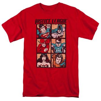 Justice League Panels Adult Red T-Shirt from Warner Bros.