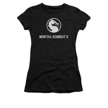 Mortal Kombat X Dragon Logo Juniors Black T-Shirt from Warner Bros.