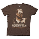 The Big Lebowski World Of Pain Brown Graphic T-Shirt