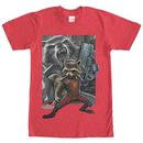 Guardians Of The Galaxy Racoon Gun Red Mens T-Shirt