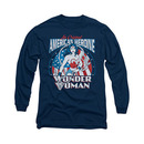 Wonder Woman American Heroine Blue Long Sleeve T-Shirt