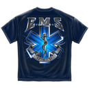 EMS On Call For Life USA Patriotic Navy Blue Graphic TShirt