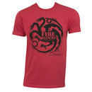 Game Of Thrones Red Men's Targaryen Fire Blood Tee Shirt