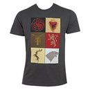 Game Of Thrones Grey Men's House Squares Tee Shirt