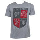 Game Of Thrones Grey Men's Shield Tee Shirt