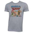 He-Man Masters Of The Universe Grey Characters Logo Tee Shirt