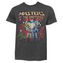 He-Man Masters Of The Universe Dark Grey Characters Logo Tee Shirt