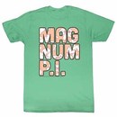Magnum PI Floral Mens Mint T-Shirt