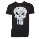 Black Distressed Punisher Skull Logo T-Shirt