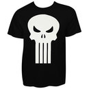 Punisher White Skull Black Graphic Tee Shirt