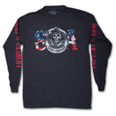 Sons Of Anarchy Reaper USA Flag Black Long Sleeve Graphic Tee Shirt