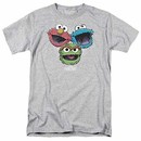 Sesame Street Halftone Heads Gray T-Shirt