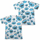 Sesame Street Cookie Face Pattern  White 2-Sided Sublimation T-Shirt