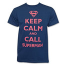 Superman Keep Calm and Call Shirt Blue