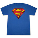 Superman Classic Shield Logo Royal Blue Graphic Tee Shirt