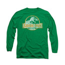 Jurassic Park Distressed Logo Green Long Sleeve T-Shirt