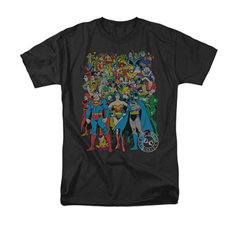 DC Comics Men's Black Original Universe Tee Shirt