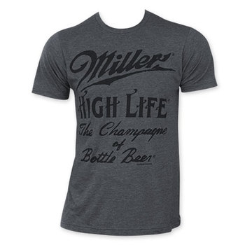Miller High Life Men's Charcoal Cursive Logo T-Shirt